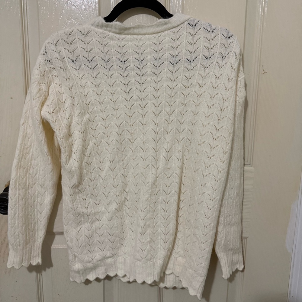 SHEIN Cream Knit Cardigan with Buttons - Picture 9 of 9